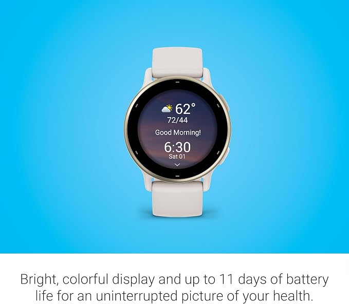 Garmin vívoactive® 5, Health & Fitness GPS Smartwatch, 42mm, Ivory 24/7 Health Monitoring, Built-In Sports Apps, Sleep Coach, Body Battery™ Energy Monitoring, Workout Benefit & Recovery Time