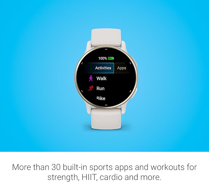 Garmin vívoactive® 5, Health & Fitness GPS Smartwatch, 42mm, Ivory 24/7 Health Monitoring, Built-In Sports Apps, Sleep Coach, Body Battery™ Energy Monitoring, Workout Benefit & Recovery Time