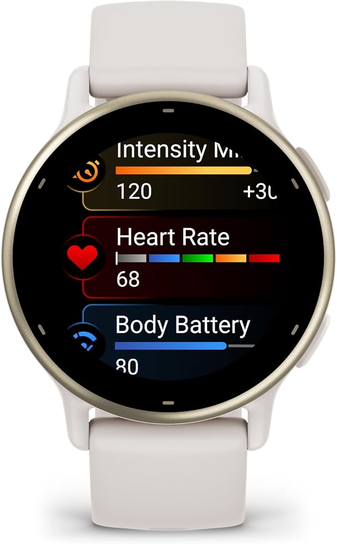 Garmin vívoactive® 5, Health & Fitness GPS Smartwatch, 42mm, Ivory 24/7 Health Monitoring, Built-In Sports Apps, Sleep Coach, Body Battery™ Energy Monitoring, Workout Benefit & Recovery Time