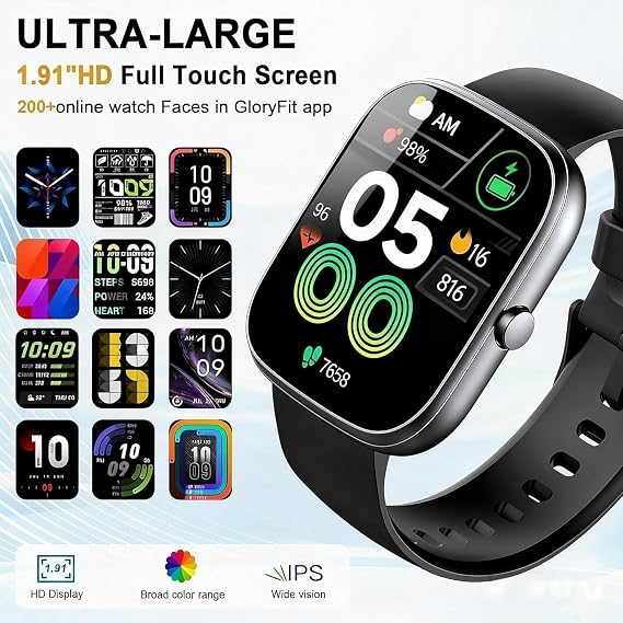 Smart Watch for Men Women (Answer/Make Call), 1.91" HD Screen Smartwatch Fitness Tracker, Heart Rate/Sleep Monitor, Watches for Men IP68 Waterproof,110+ Sport Mode Step Counter for Android iOS
